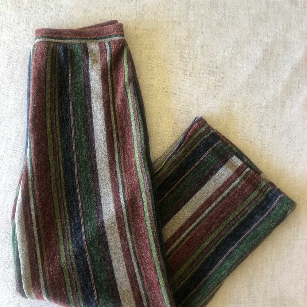 Know One Cares Stripe Knit Wide Leg Cropped Pants